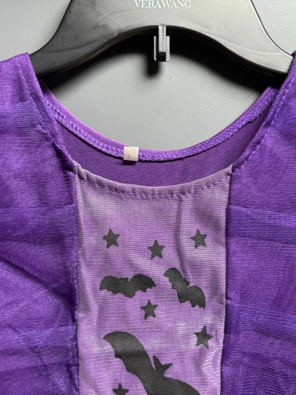 Girls Bat Princess Halloween Costume Purple Dress Kids Size Large Spooky Tutu